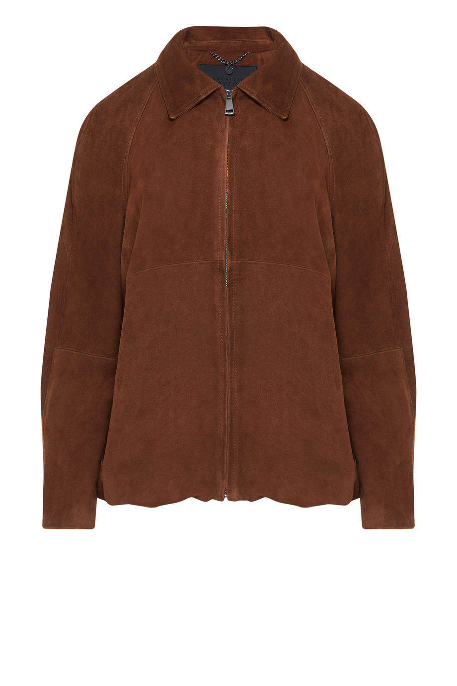 Brązowa kurtka ze skóry zamszowej damska - Patrizia Aryton Brązowa kurtka ze skóry zamszowej damska - Patrizia Aryton