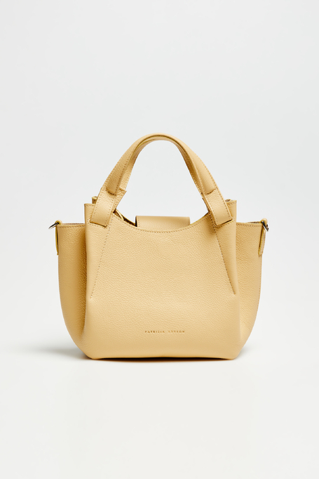 Skórzana żółta torebka o średniej wielkości damska - Patrizia Aryton Skórzana żółta torebka o średniej wielkości damska - Patrizia Aryton