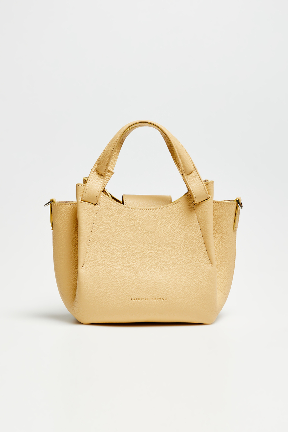 Skórzana żółta torebka o średniej wielkości damska - Patrizia Aryton Skórzana żółta torebka o średniej wielkości damska - Patrizia Aryton
