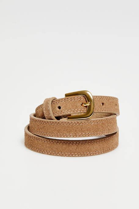 Pasek ze skóry zamszowej damski - Patrizia Aryton