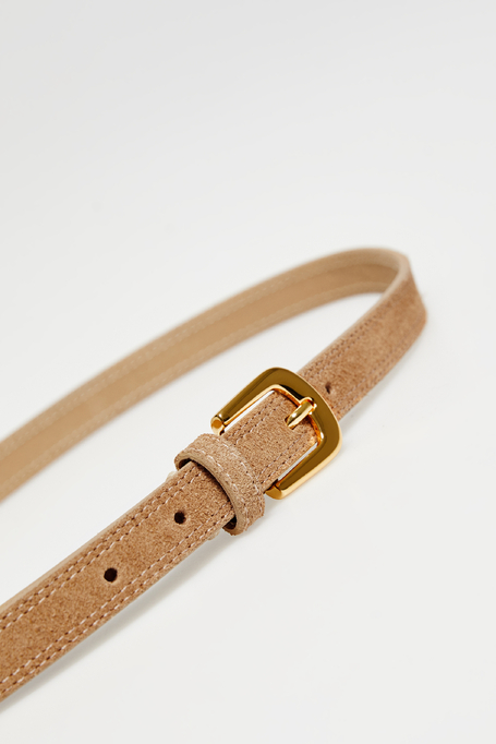 Pasek ze skóry zamszowej damski - Patrizia Aryton