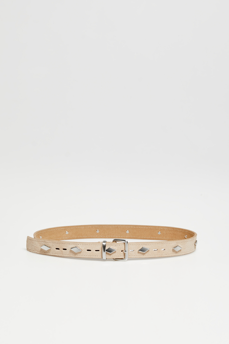 Skórzany pasek z ćwiekami damski - Patrizia Aryton