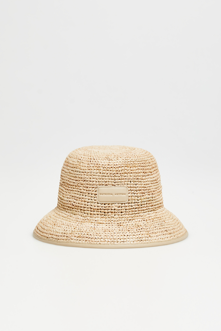 Beżowy kapelusz z rafii damski - Patrizia Aryton