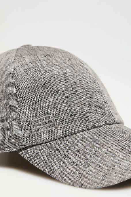 Lniana szara czapka z daszkiem damska - Patrizia Aryton