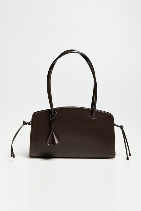 Brązowa skórzana torebka z chwostami damska - Patrizia Aryton