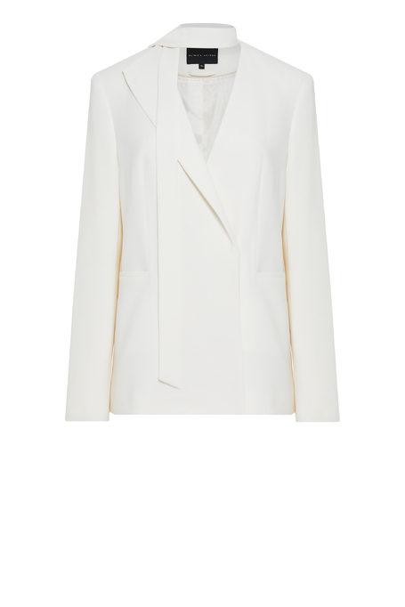 Beżowy żakiet z paskiem do garnituru