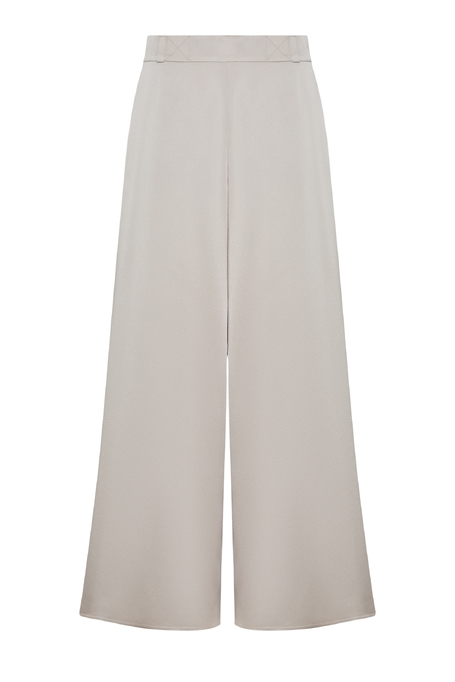 Beżowe spodnie z szeroką nogawka