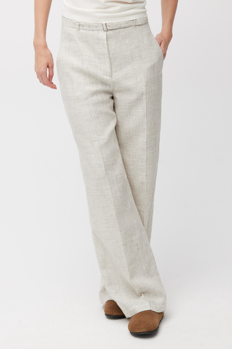 Szerokie beżowe spodnie do garnituru damskie - Patrizia Aryton Szerokie beżowe spodnie do garnituru damskie - Patrizia Aryton