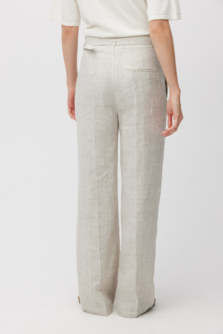 Szerokie beżowe spodnie do garnituru damskie - Patrizia Aryton Szerokie beżowe spodnie do garnituru damskie - Patrizia Aryton