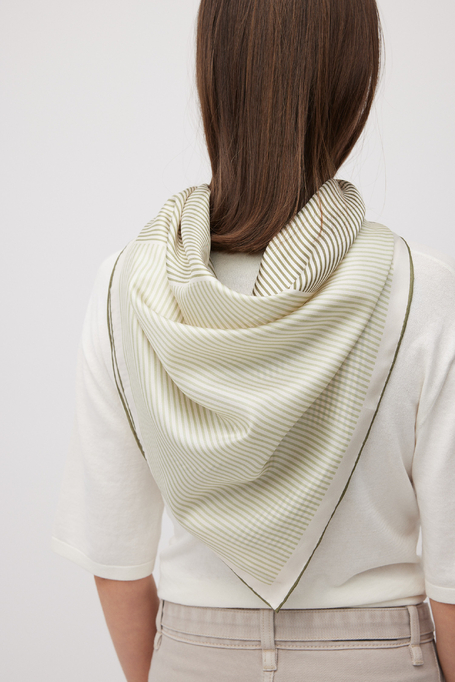 Apaszka z jedwabiu w paski damska - Patrizia Aryton