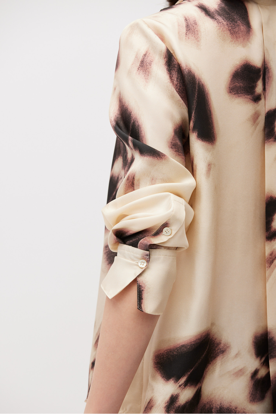 Jedwabna luźna koszula w deseń damska - Patrizia Aryton Jedwabna luźna koszula w deseń damska - Patrizia Aryton