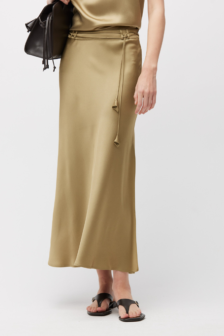 Zielona spódnica midi z wiskozy