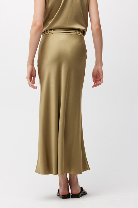 Zielona spódnica midi z wiskozy