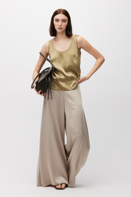 Zielony top z jedwabiu