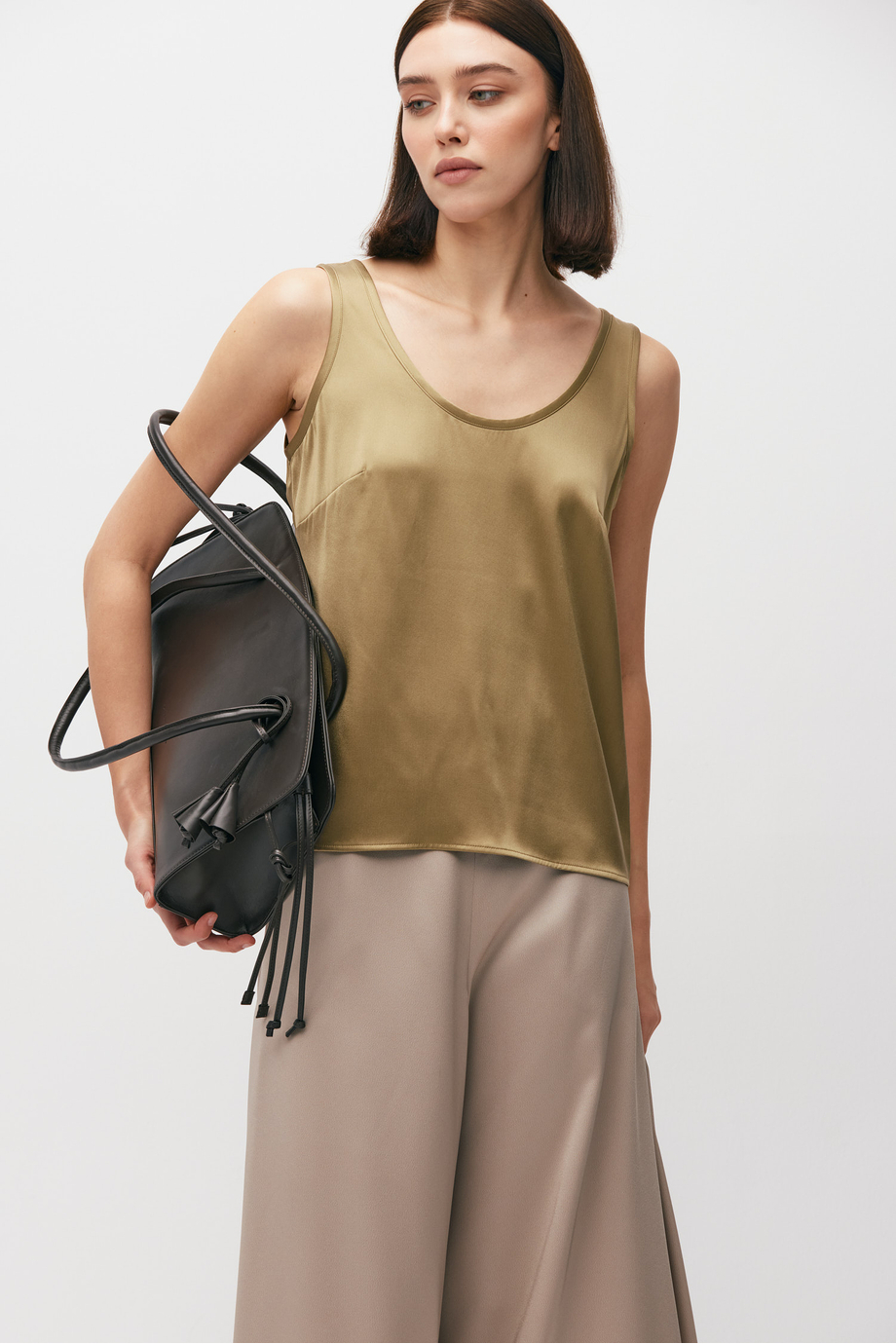 Zielony top z jedwabiu Zielony top z jedwabiu