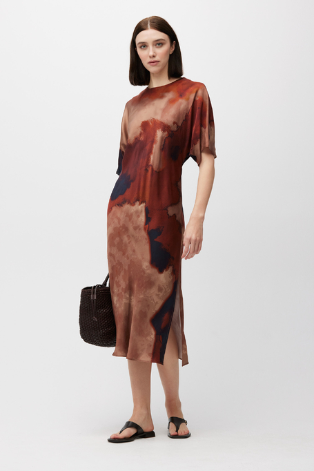 Dopasowana sukienka w deseń z wiskozy - Patrizia Aryton