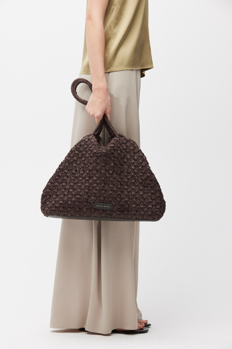 Brązowa pleciona torba shopper