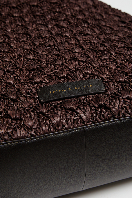 Brązowa pleciona torba shopper damska - Patrizia Aryton