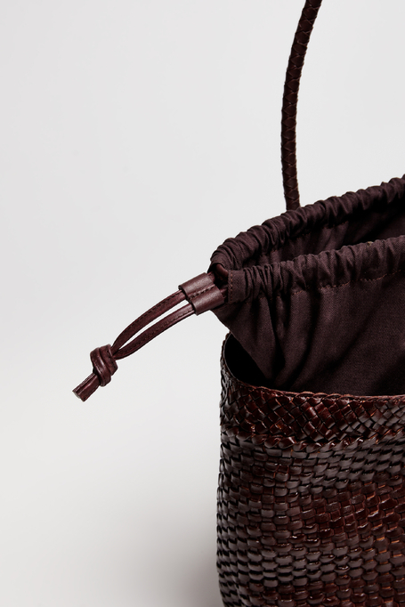 Duża brązowa torba z plecionej skóry damska - Patrizia Aryton Duża brązowa torba z plecionej skóry damska - Patrizia Aryton