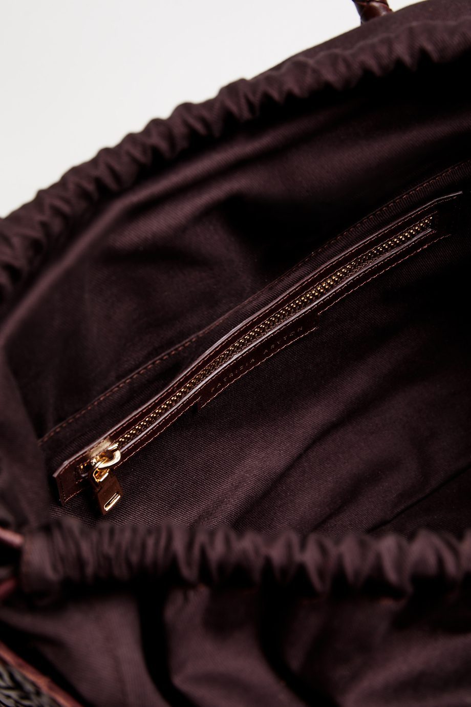 Duża brązowa torba z plecionej skóry damska - Patrizia Aryton Duża brązowa torba z plecionej skóry damska - Patrizia Aryton