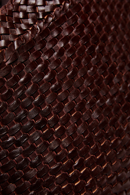 Duża brązowa torba z plecionej skóry damska - Patrizia Aryton Duża brązowa torba z plecionej skóry damska - Patrizia Aryton