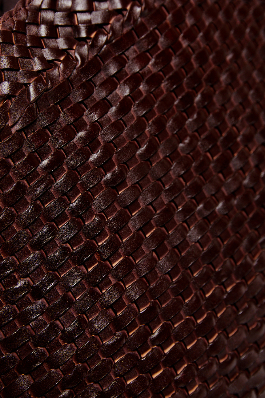 Duża brązowa torba z plecionej skóry damska - Patrizia Aryton Duża brązowa torba z plecionej skóry damska - Patrizia Aryton