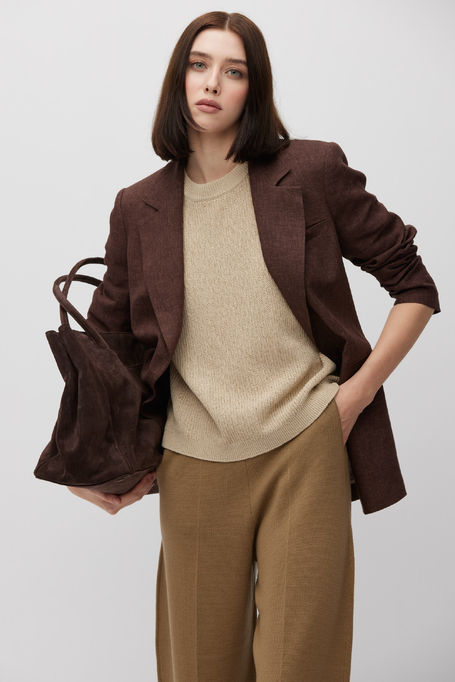 Luźny sweter z bawełną i lnem