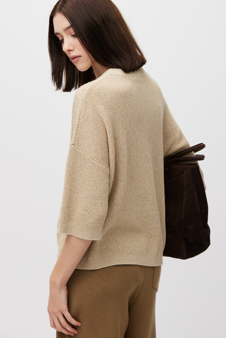 Luźny sweter z bawełną i lnem Luźny sweter z bawełną i lnem