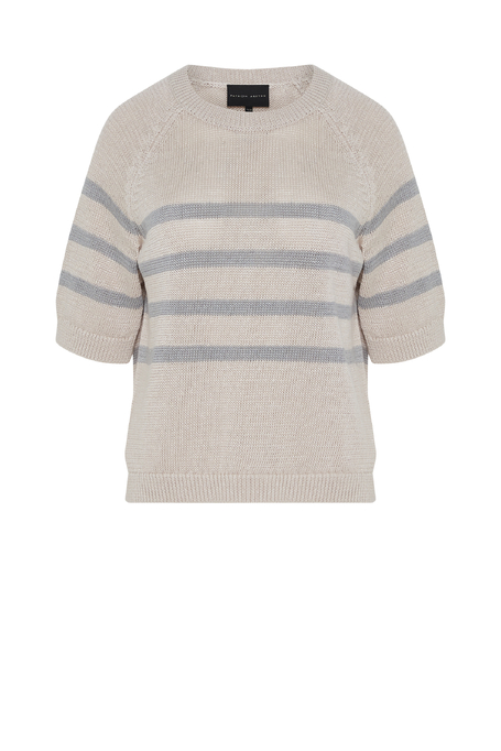 Lniany sweter w paski