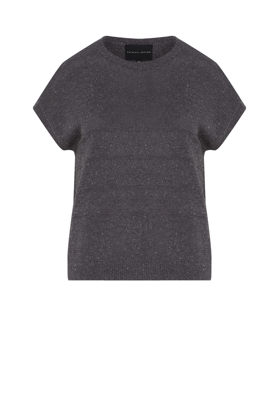 Szary sweter z krótki rękawem z lnu i lyocellu damski - Patrizia Aryton Szary sweter z krótki rękawem z lnu i lyocellu damski - Patrizia Aryton