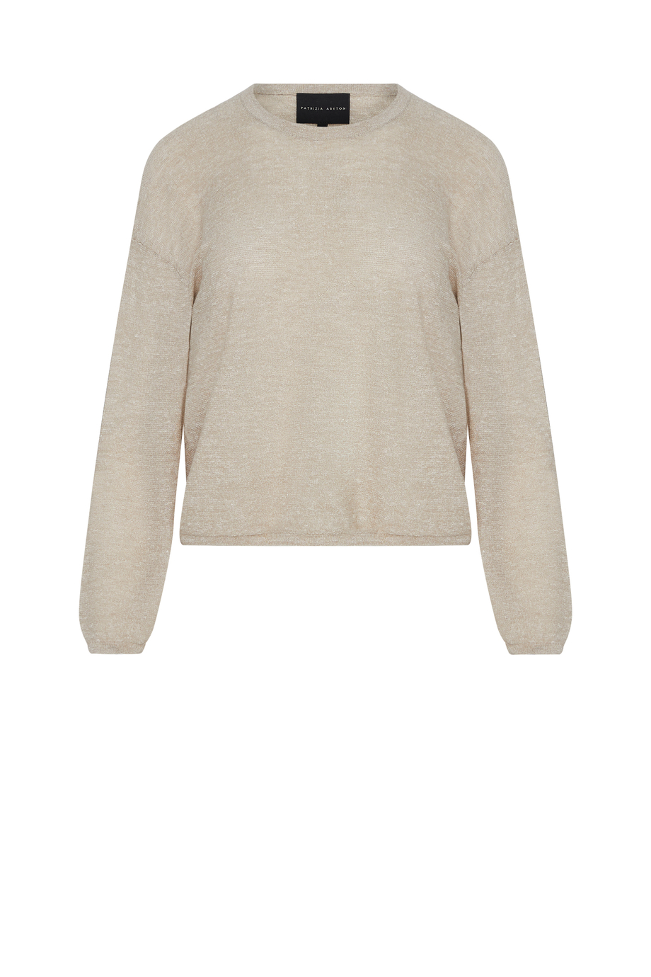 Lekka beżowa bluzka z wełną i lnem damska - Patrizia Aryton Lekka beżowa bluzka z wełną i lnem damska - Patrizia Aryton