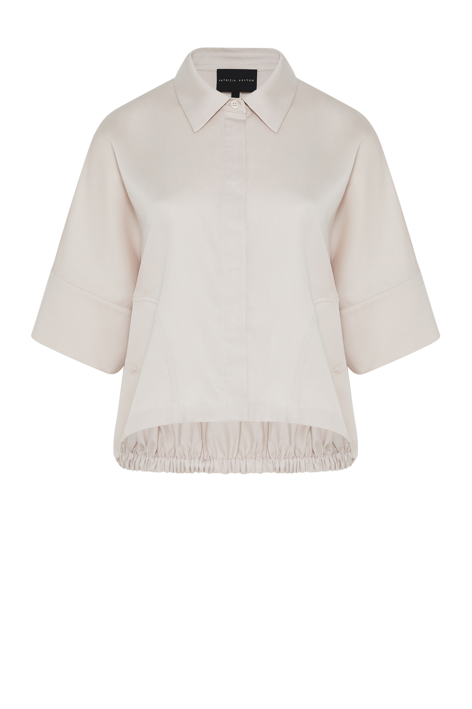 Beżowa bluzka bomberka z mieszanki lnu i lyocellu damska - Patrizia Aryton Beżowa bluzka bomberka z mieszanki lnu i lyocellu damska - Patrizia Aryton