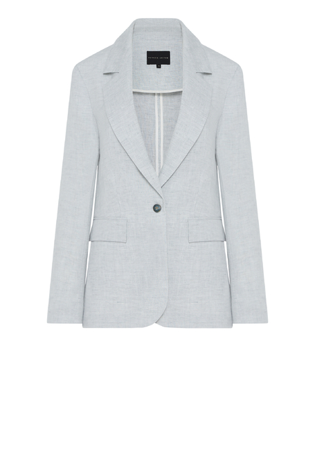 Błękitny lniany żakiet do garnituru Błękitny lniany żakiet do garnituru