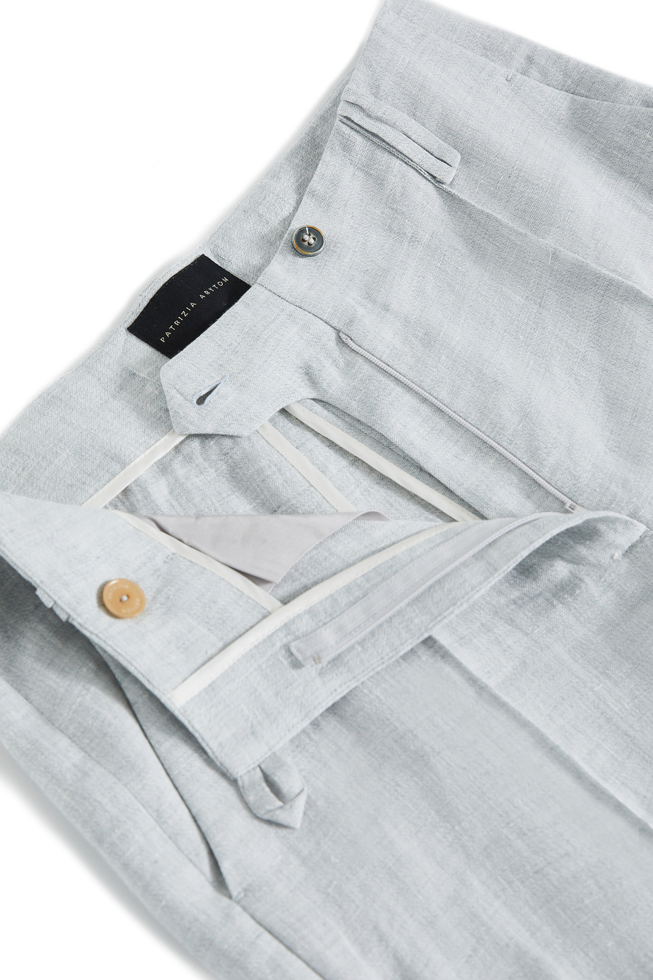 Błękitne szerokie spodnie z lnu Błękitne szerokie spodnie z lnu