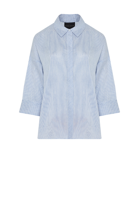 Koszula w paski z lnem i jedwabiem