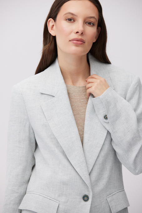 Błękitny lniany żakiet do garnituru Błękitny lniany żakiet do garnituru