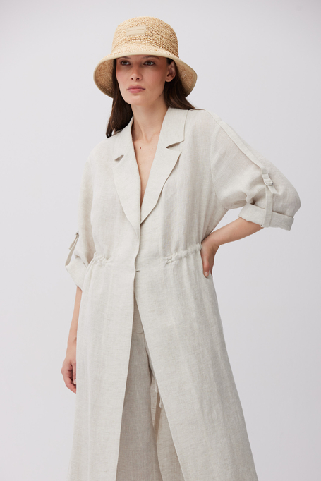 Długi żakiet z lnu damski - Patrizia Aryton