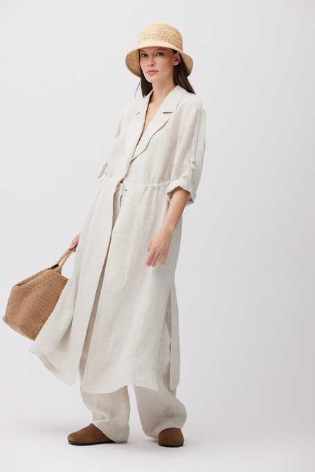 Długi żakiet z lnu damski - Patrizia Aryton