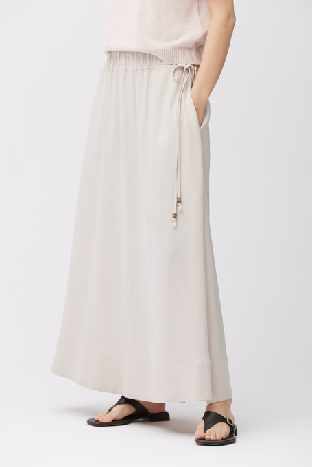 Beżowa spódnica maxi z mieszanki lnu i lyocellu - Patrizia Aryton