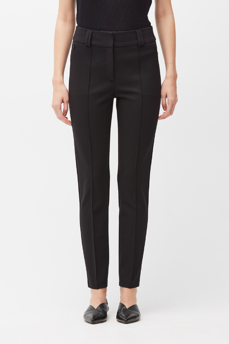 Czarne dzianinowe spodnie z wąską nogawką damskie - Patrizia Aryton