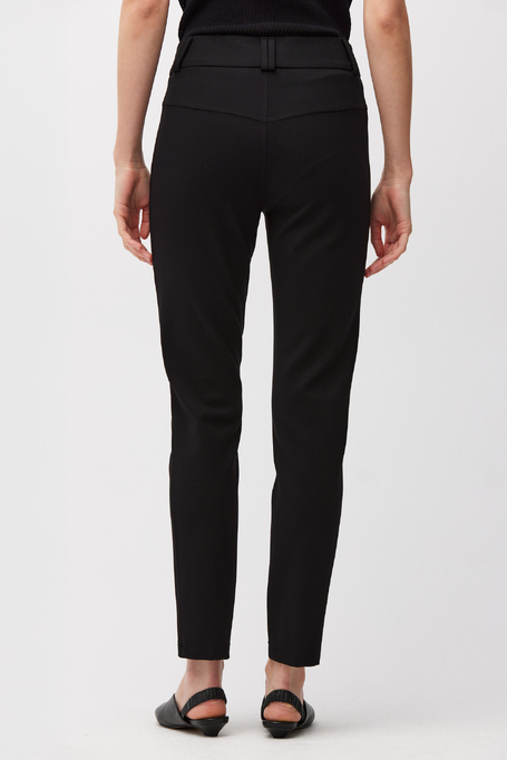 Czarne dzianinowe spodnie z wąską nogawką damskie - Patrizia Aryton