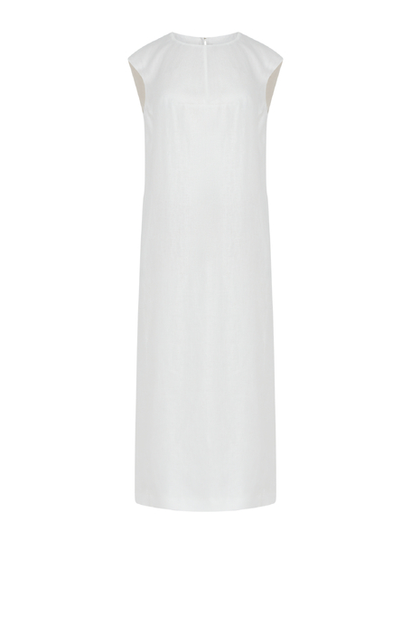Midi sukienka off white z lnu - Patrizia Aryton