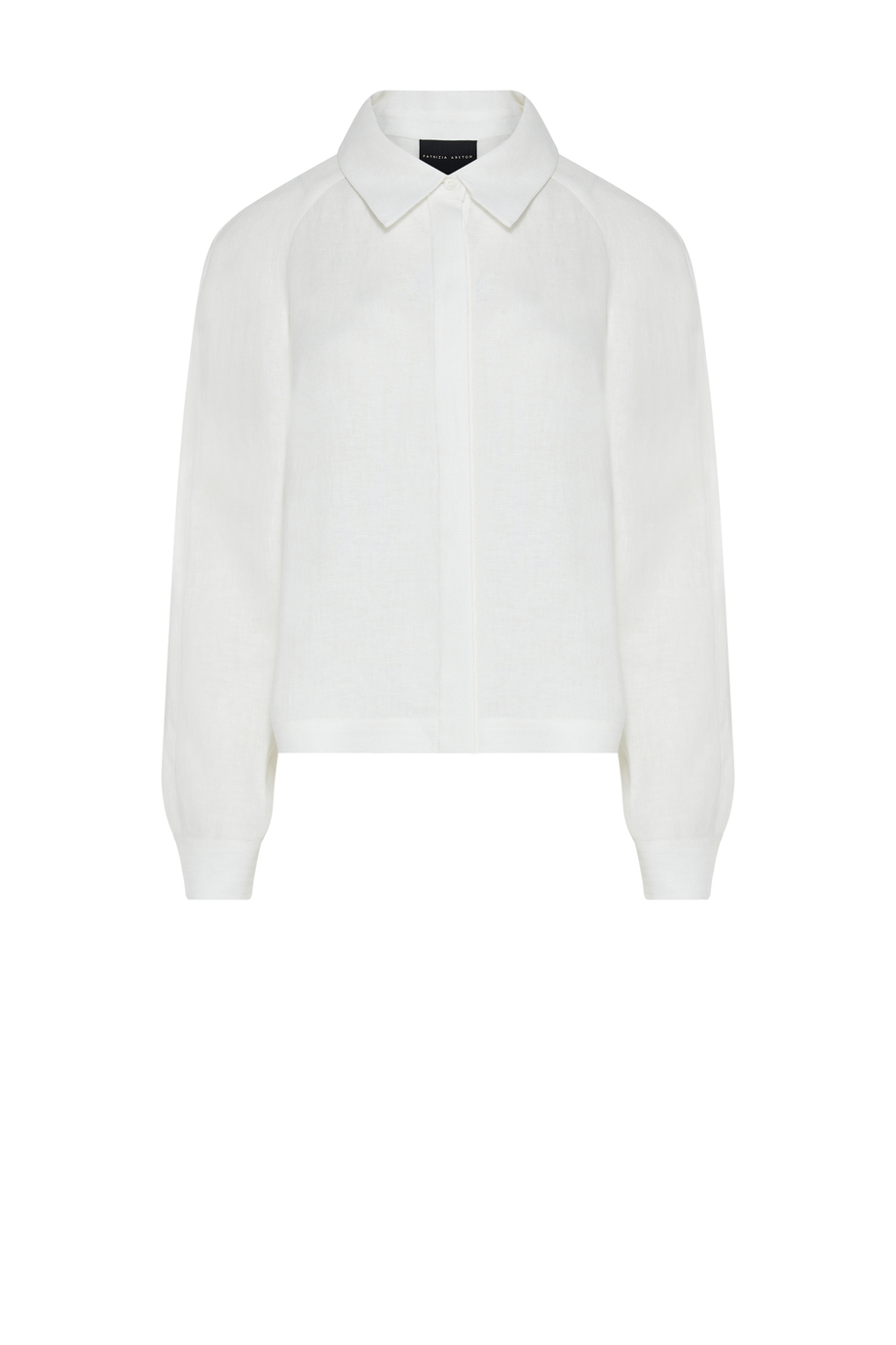 Krótka koszula off white z lnu damska - Patrizia Aryton Krótka koszula off white z lnu damska - Patrizia Aryton