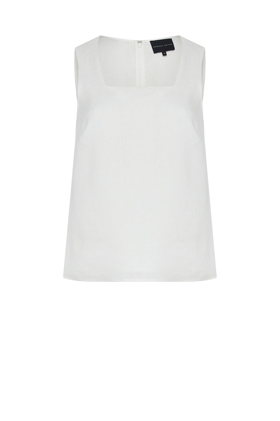 Lniany top off white z kwadratowym dekoltem damski - Patrizia Aryton Lniany top off white z kwadratowym dekoltem damski - Patrizia Aryton