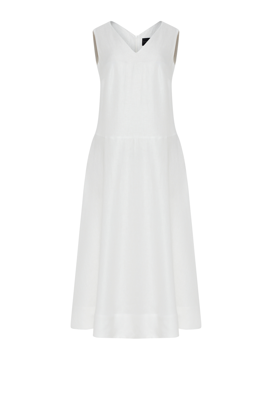 Lniana sukienka midi w kolorze off white - Patrizia Aryton Lniana sukienka midi w kolorze off white - Patrizia Aryton