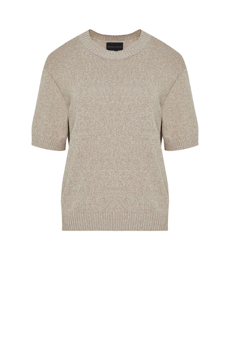 Beżowy sweter z mieszanki bawełny i lnu Beżowy sweter z mieszanki bawełny i lnu