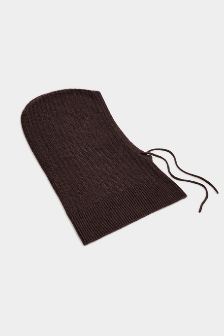 Kaszmirowa brązowa balaclava damska - Patrizia Aryton