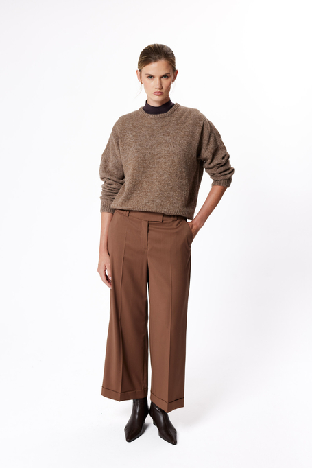 Camelowy sweter z wełną alpaki