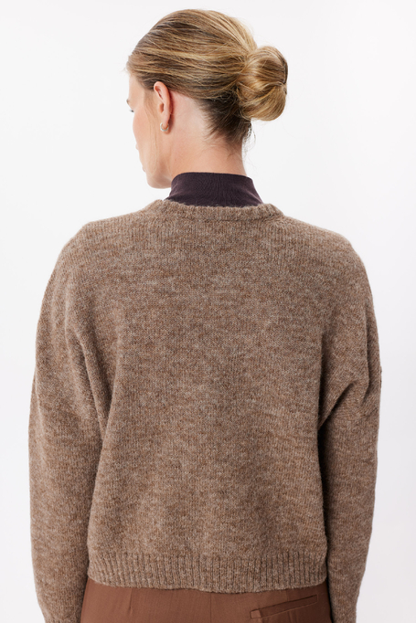 Camelowy sweter z wełną alpaki
