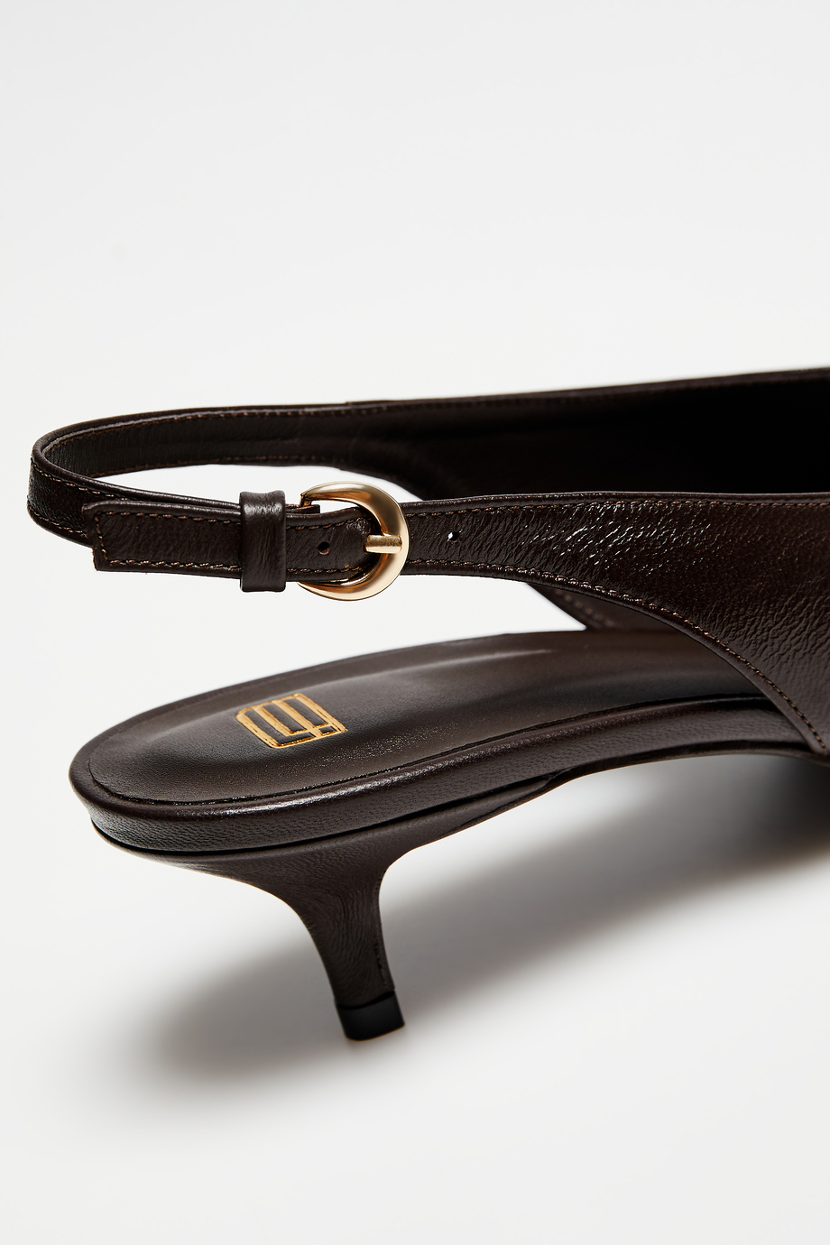 Skórzane buty typu sling back na średnim obcasie damskie - Patrizia Aryton Skórzane buty typu sling back na średnim obcasie damskie - Patrizia Aryton